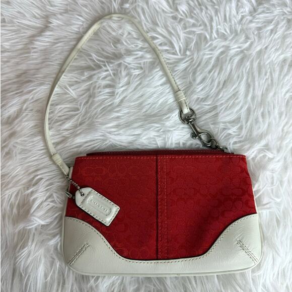 COACH Red Canvas Wristlet - Picture 1 of 8